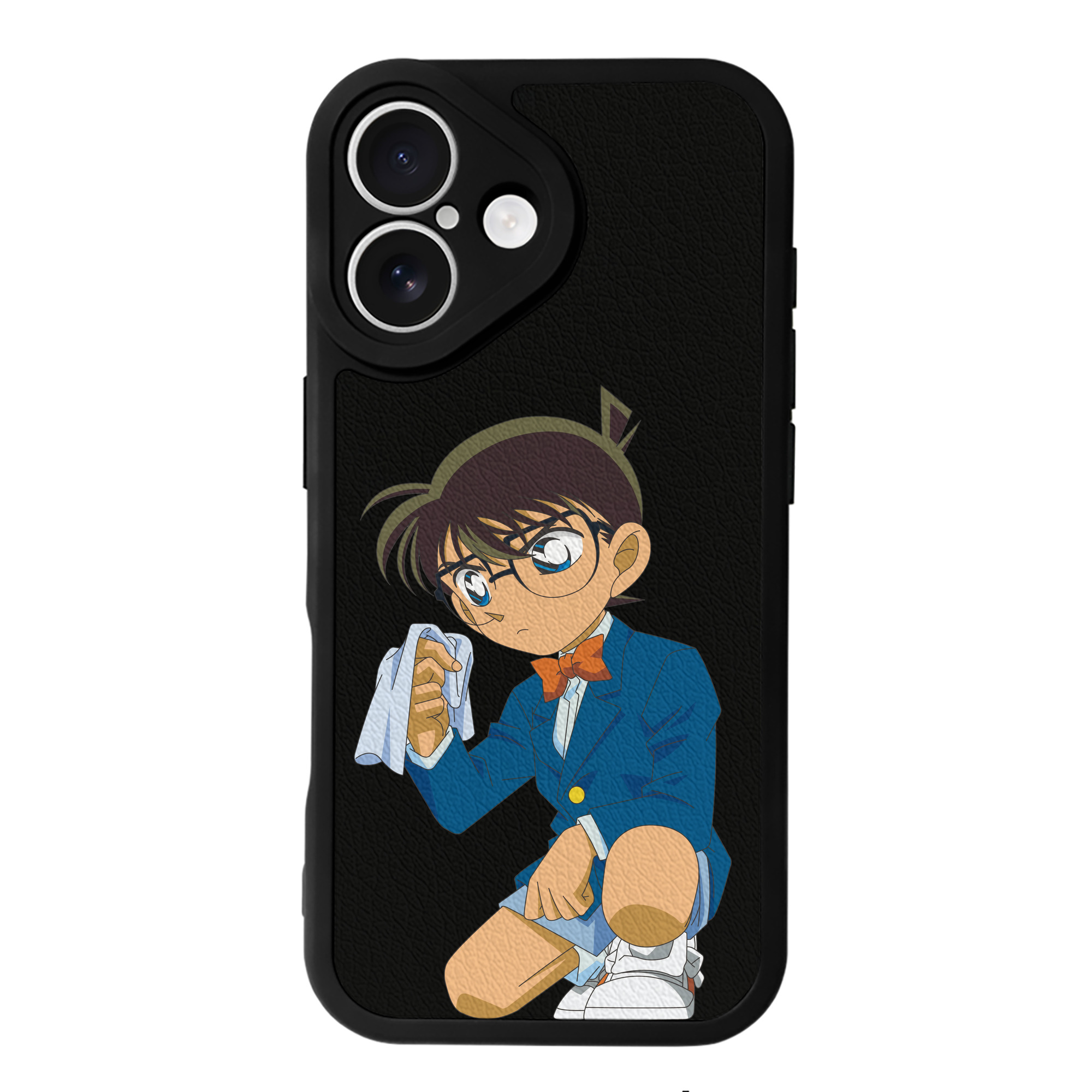 （画像用） 名探偵コナン 江戸川 コナン Detective Conan Conan Edogawa 【iPhone 16シリーズ対応】シリコンスマホケース（レザー調） 材質：シリコン